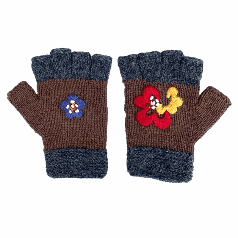 Camille Fingerless Gloves Brown