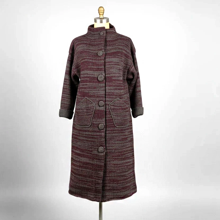 Merino Wool Coat Burgundy