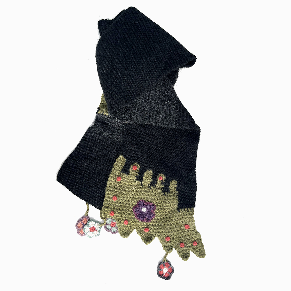 Flapper Scarf Black - Green