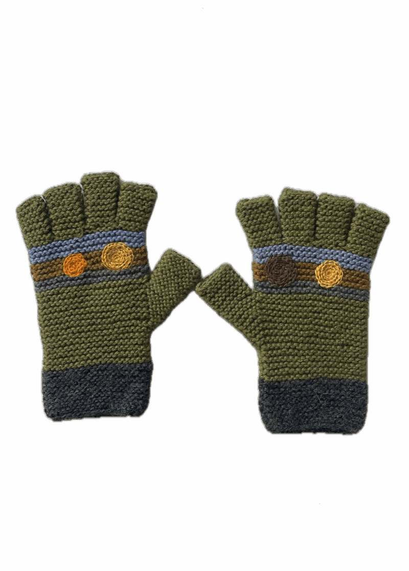 Giverny Fingerless Gloves Green