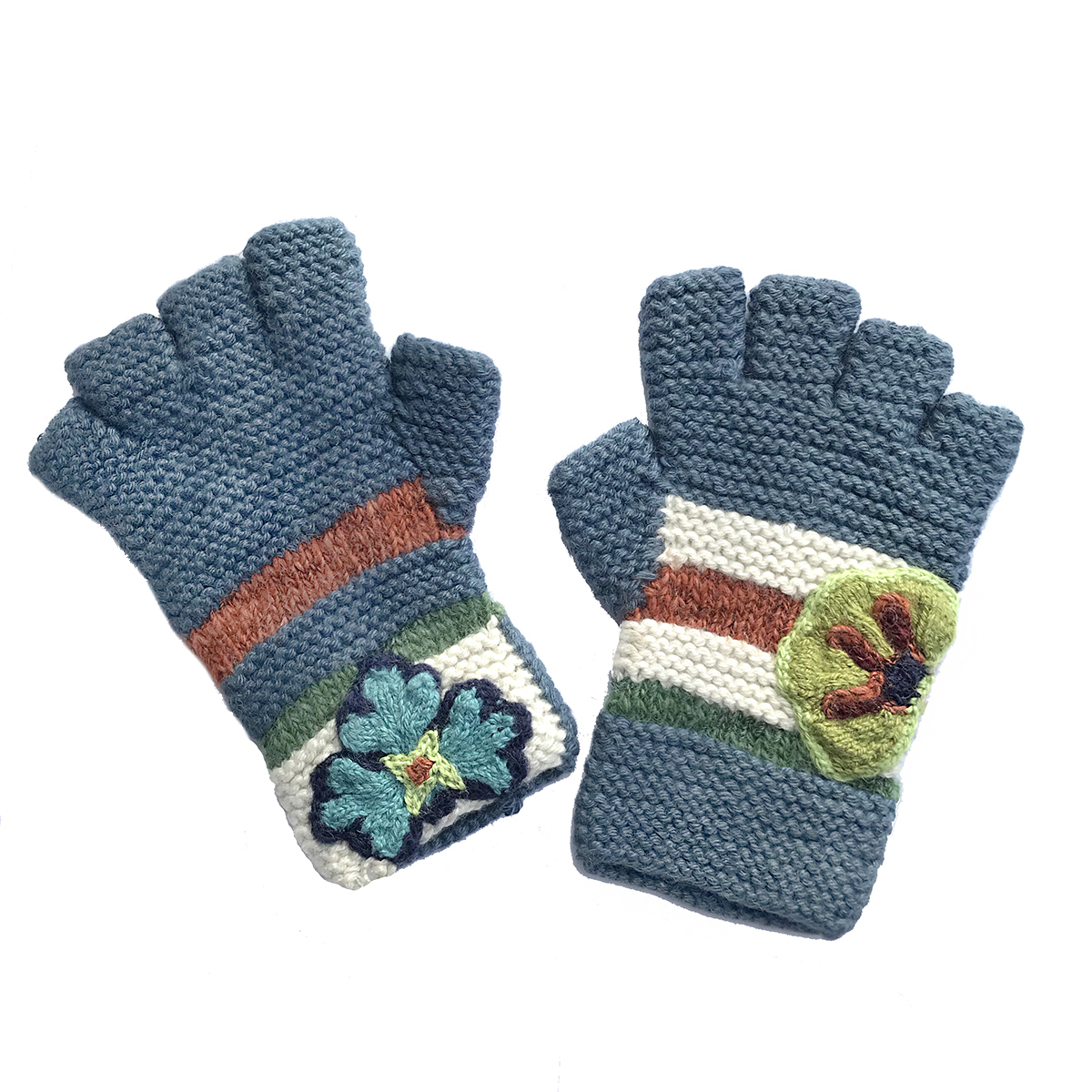 Kanta Fingerless Gloves Blue