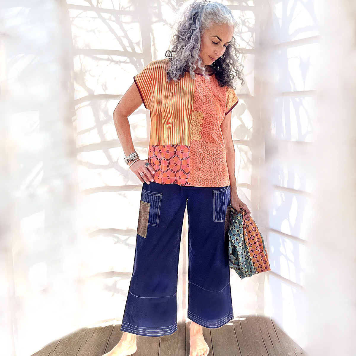 Moet Blouse Orange | Block Print