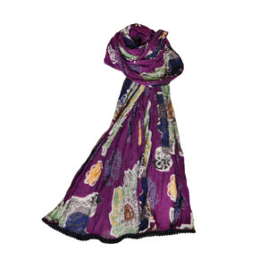 Painted Crinkle Scarf Plum