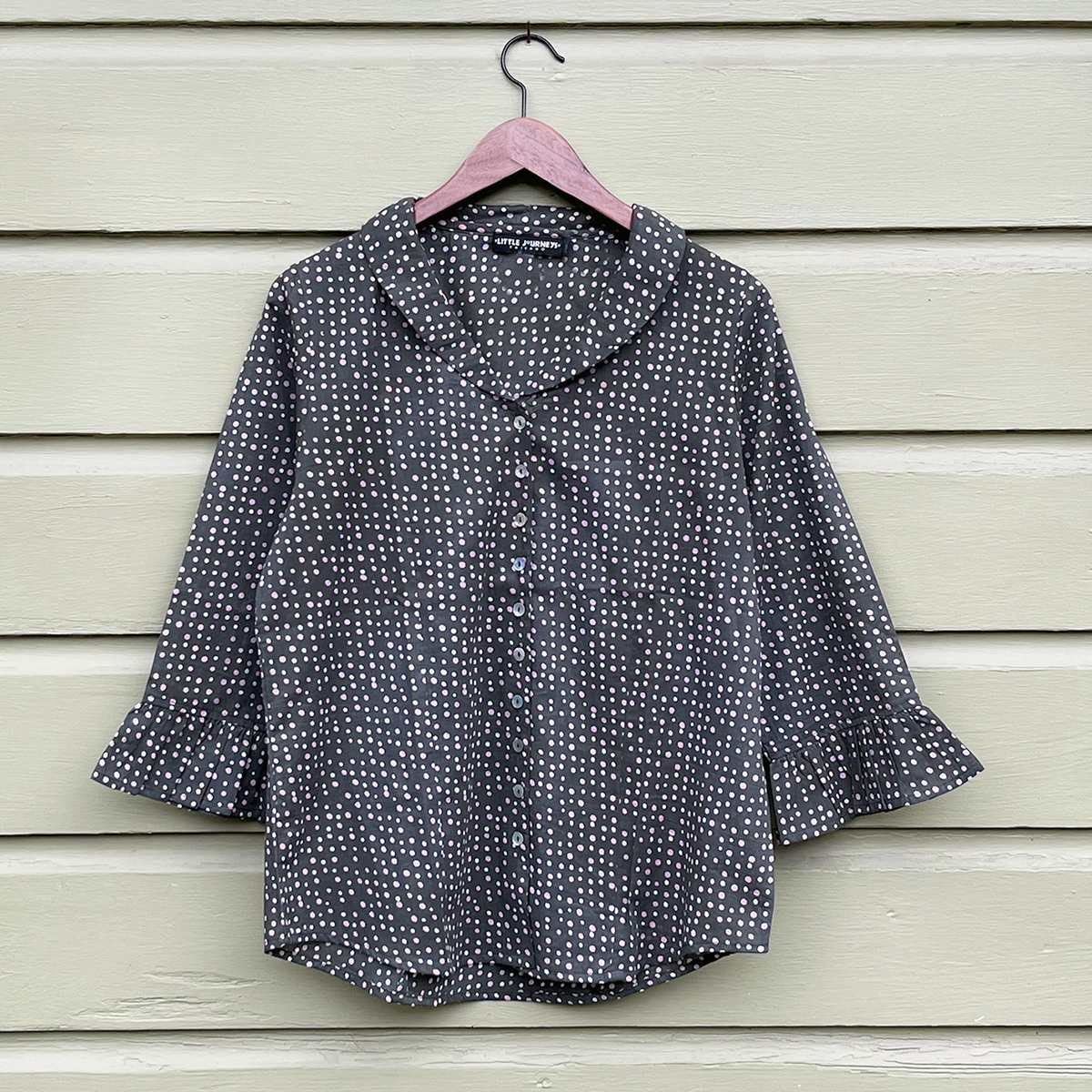 Paris Blouse Mini Dots Khaki