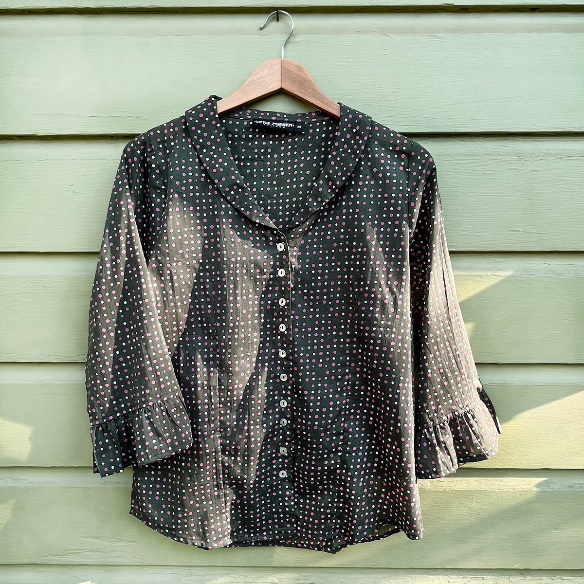 Paris Blouse Mini Dots Khaki