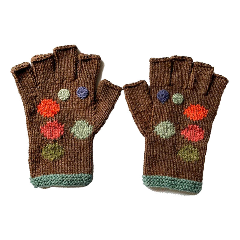Q-Chi Fingerless Gloves Brown