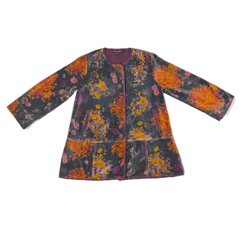Stitching Coat Velvet Big Roses - Image 5