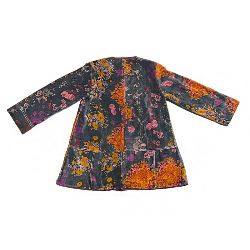 Stitching Coat Velvet Big Roses - Image 6