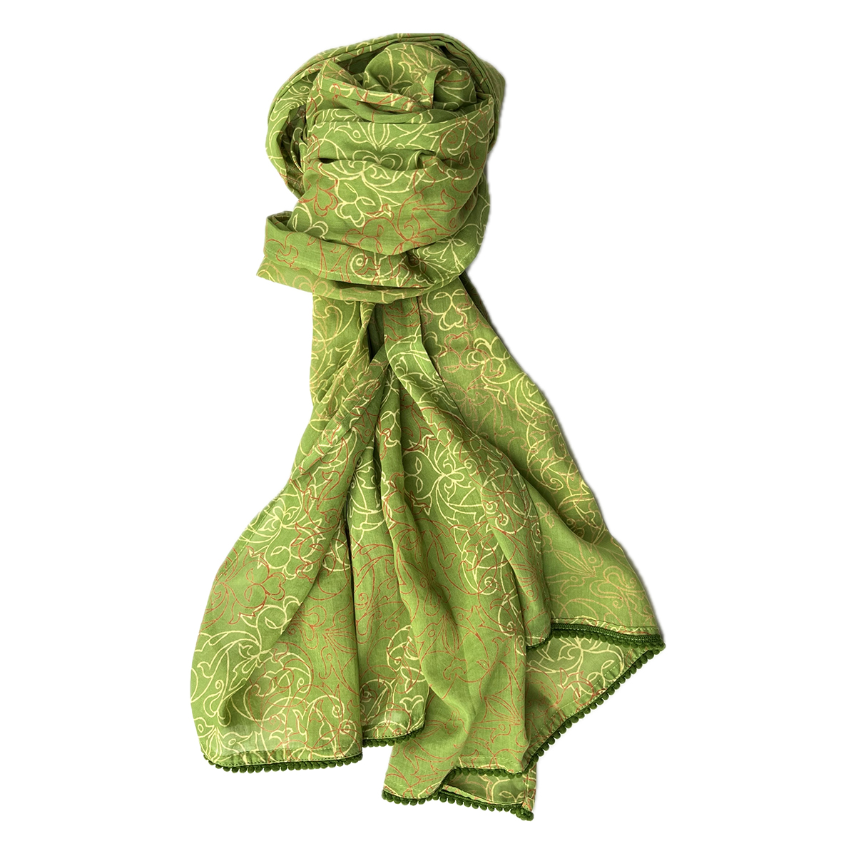 Baroque Scarf Green | Block Print