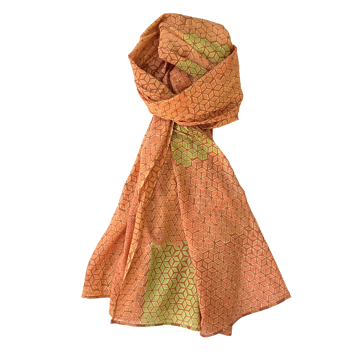 Diamonds Scarf Orange | Block Print