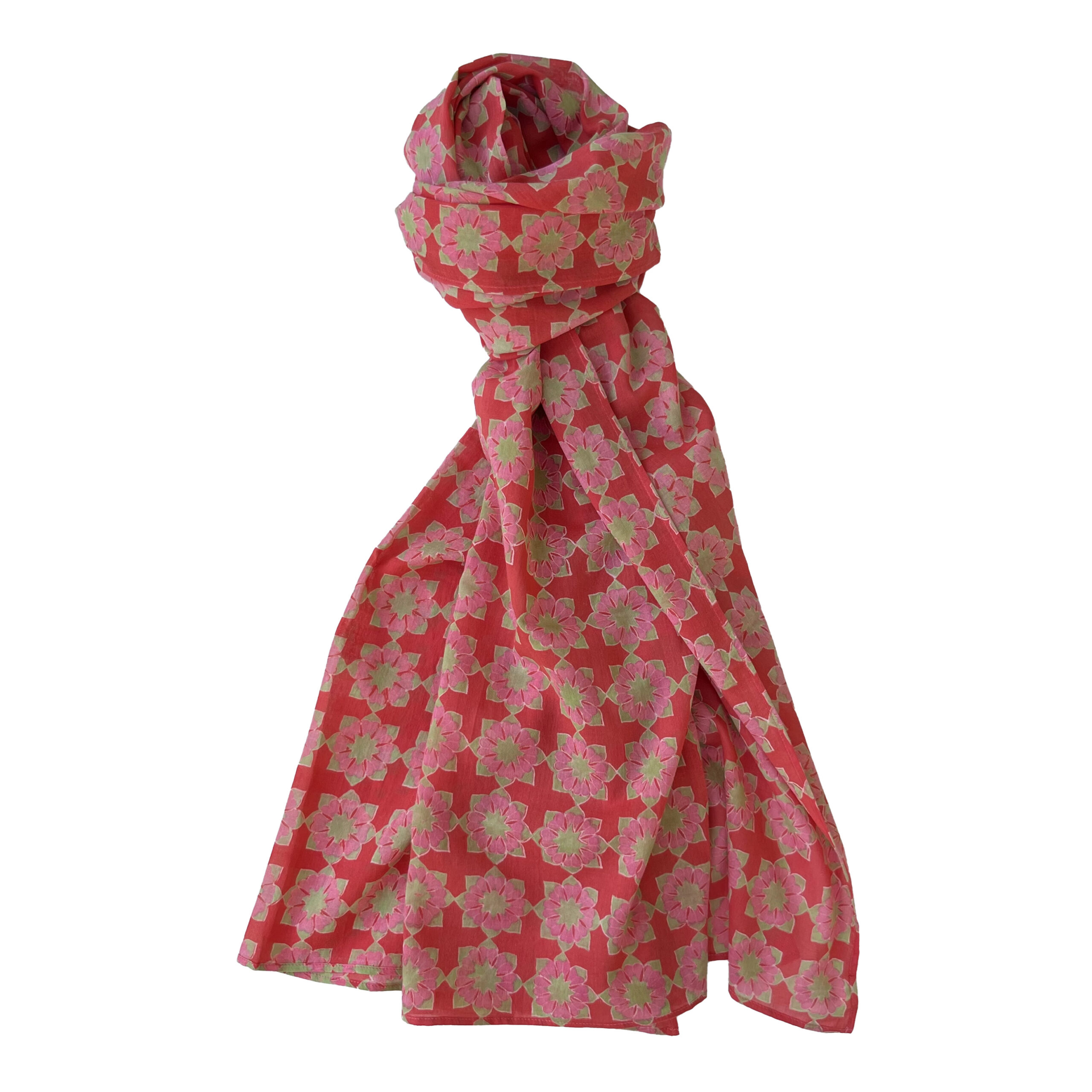 Octagonal Scarf Red | Block Print