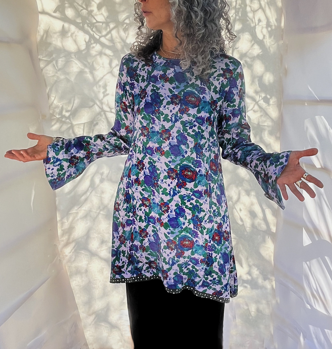 Voltaire Tunic Roses Vintage